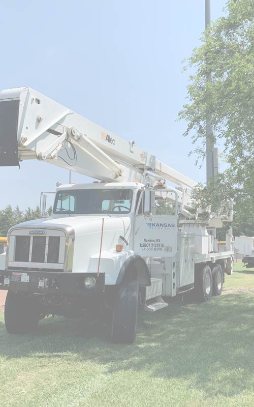 Kansas Electric work truck in the field